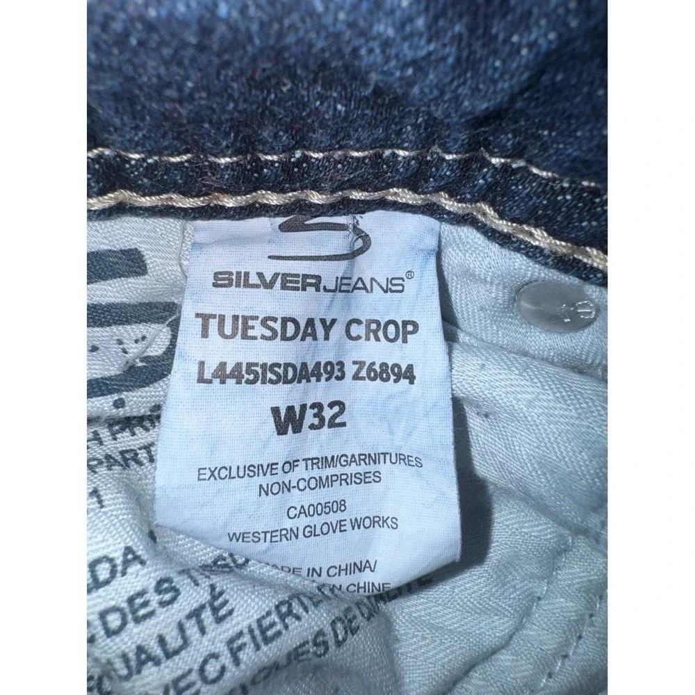 Silver jeans‎ low rise embellished wings capri jeans 32 (runs small in thighs) - Picture 7 of 12